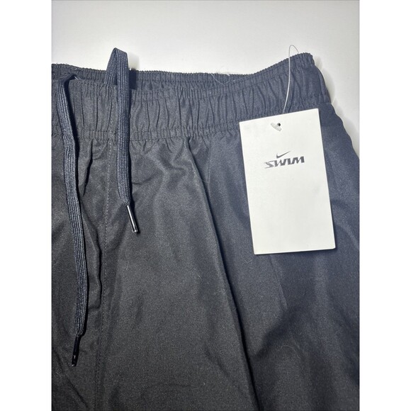 Nike Men’s Swim Trunks Medium Black – Drawstring Shorts w/ Logo & Pocket - Picture 3 of 7